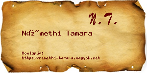 Némethi Tamara névjegykártya
